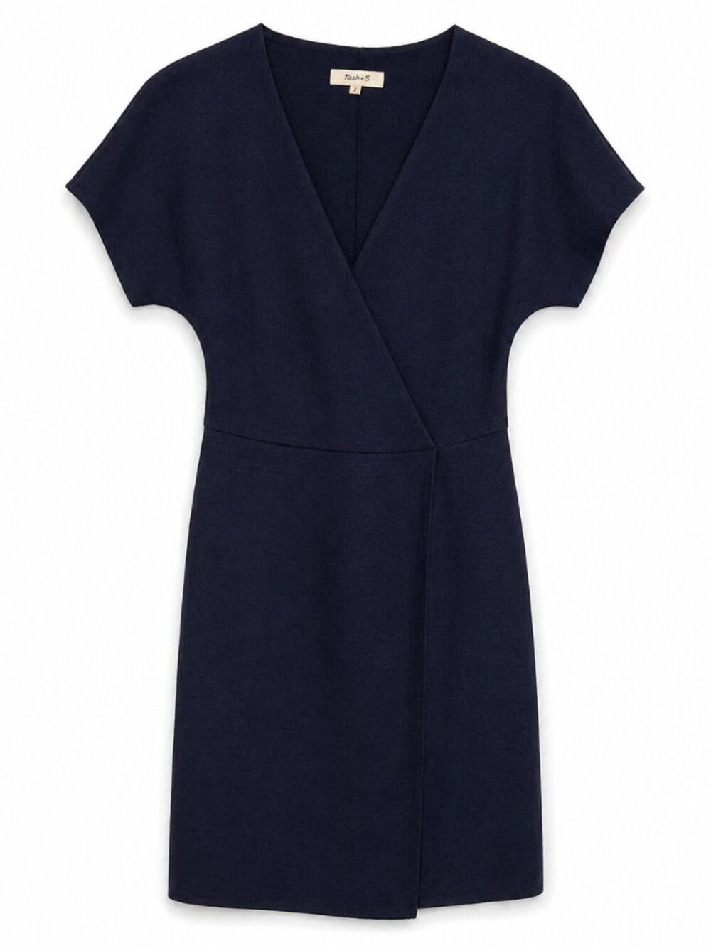 Madewell Navy Blue Faux Wrap Midi Dress V-Neck Flutter Sleeve Size S Classic